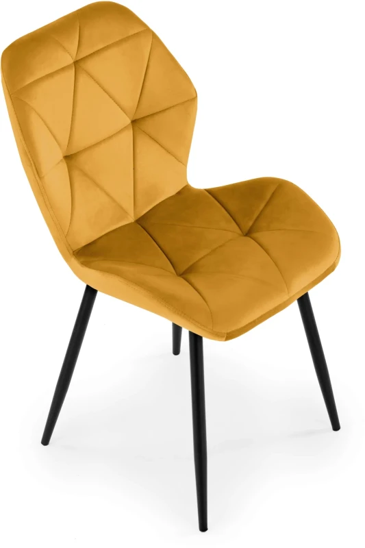 Krzesło K453 tapicerowane do jadalni musztardowy/czarny