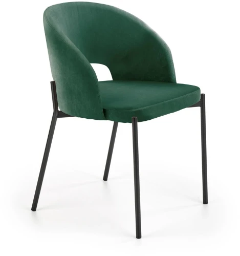 Krzesło K455 tapicerowane do jadalni ciemny zielony/czarny