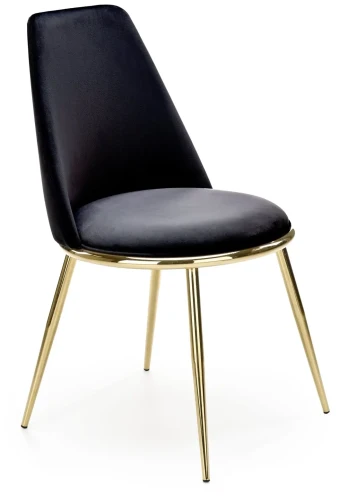 Krzesło K460 tapicerowane do jadalni czarny/złoty