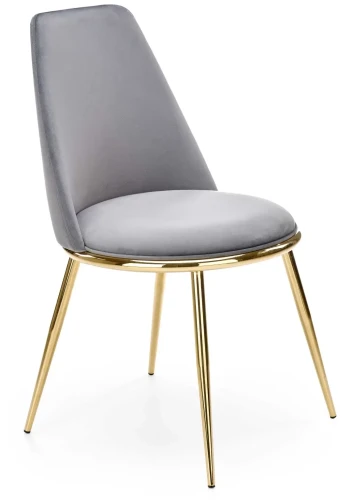 Krzesło K460 tapicerowane do jadalni popiel/złoty