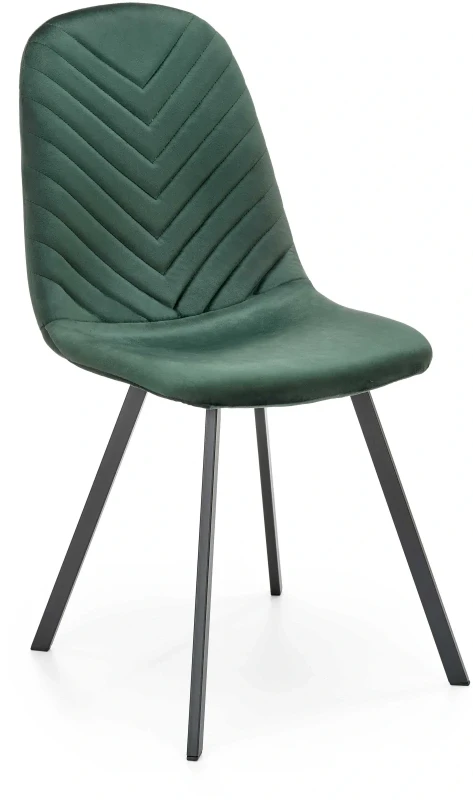 Krzesło K462 tapicerowane do jadalni ciemny zielony/czarny