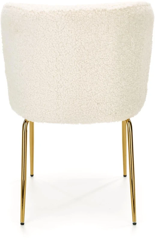 Krzesło K474 tapicerowane do jadalni kremowy/złoty