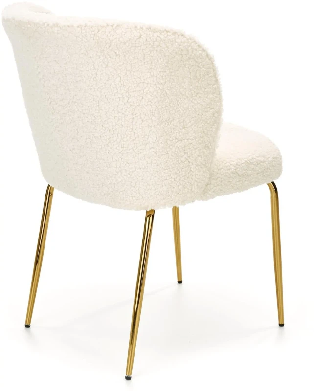 Krzesło K474 tapicerowane do jadalni kremowy/złoty