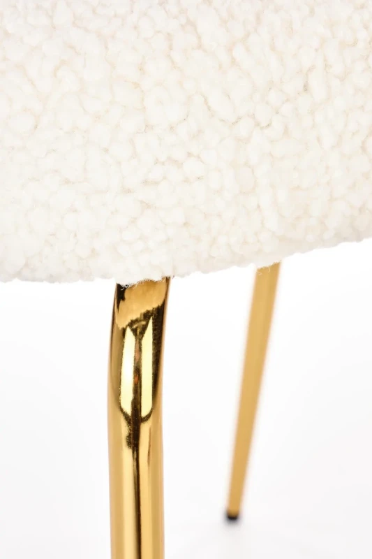 Krzesło K474 tapicerowane do jadalni kremowy/złoty