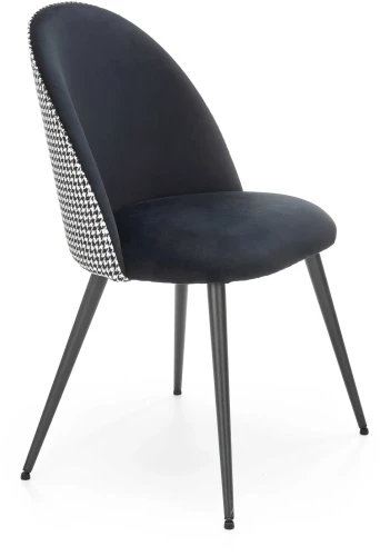 Krzesło K478 tapicerowane do jadalni czarny/biały