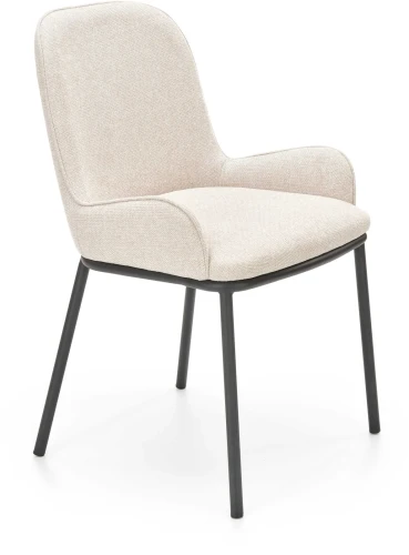Krzesło K481 tapicerowane do jadalni beżowy/czarny