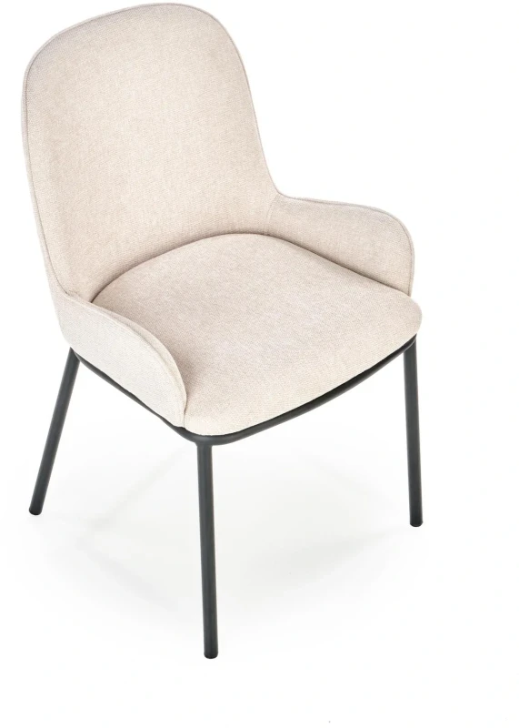 Krzesło K481 tapicerowane do jadalni beżowy/czarny