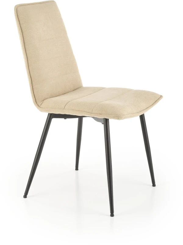 Krzesło K493 tapicerowane do jadalni beżowy/czarny