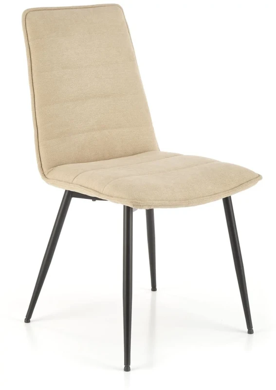 Krzesło K493 tapicerowane do jadalni beżowy/czarny