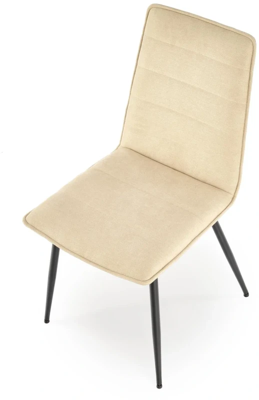 Krzesło K493 tapicerowane do jadalni beżowy/czarny