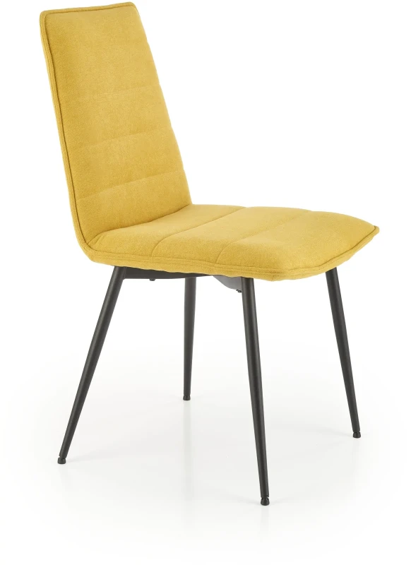 Krzesło K493 tapicerowane do jadalni musztardowy/czarny