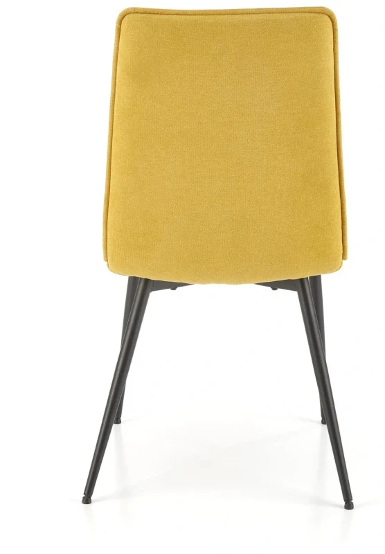Krzesło K493 tapicerowane do jadalni musztardowy/czarny