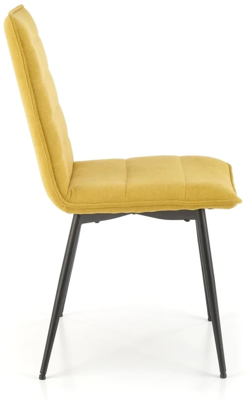 Krzesło K493 tapicerowane do jadalni musztardowy/czarny