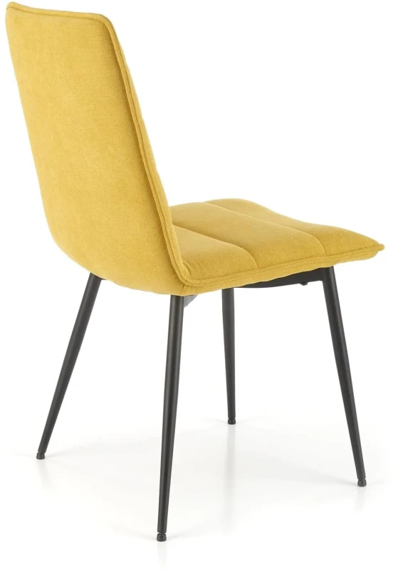 Krzesło K493 tapicerowane do jadalni musztardowy/czarny