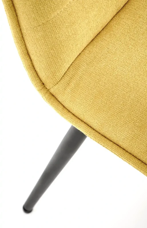 Krzesło K493 tapicerowane do jadalni musztardowy/czarny