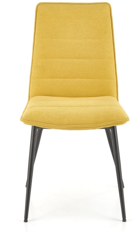 Krzesło K493 tapicerowane do jadalni musztardowy/czarny