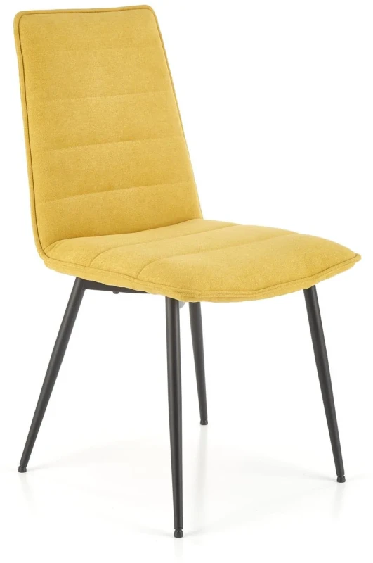Krzesło K493 tapicerowane do jadalni musztardowy/czarny