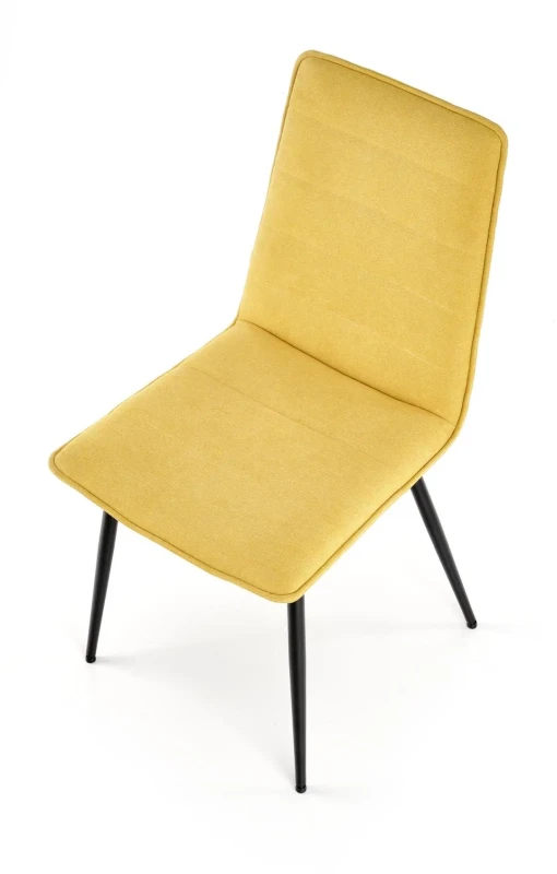 Krzesło K493 tapicerowane do jadalni musztardowy/czarny