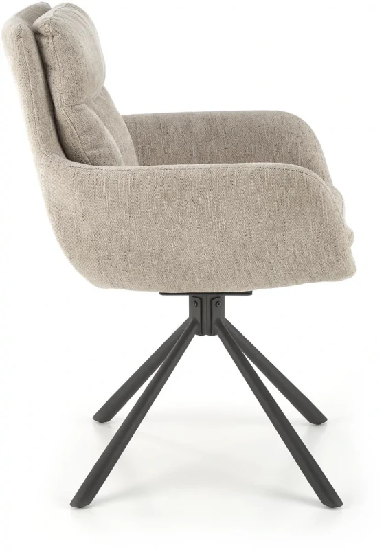 Krzesło K495 tapicerowane z obrotowym siedziskiem beżowy/czarny