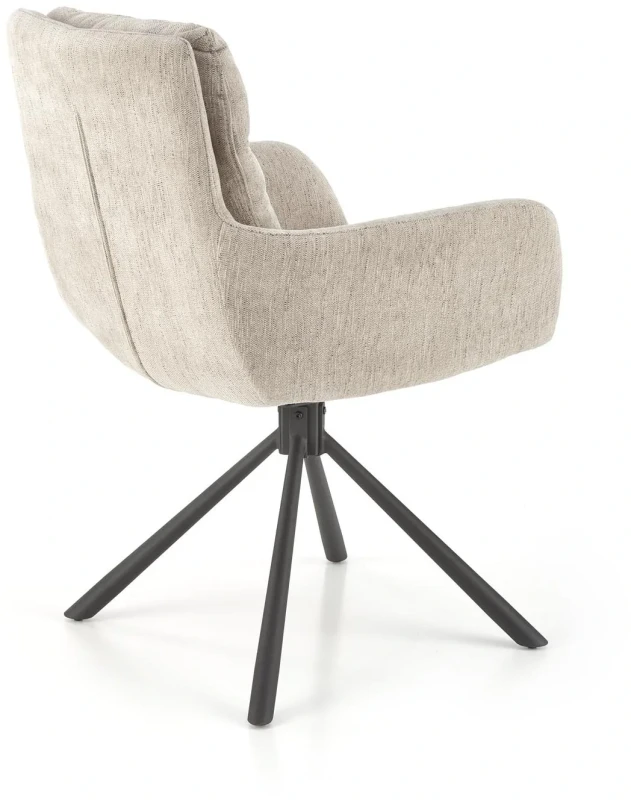 Krzesło K495 tapicerowane z obrotowym siedziskiem beżowy/czarny
