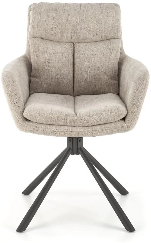 Krzesło K495 tapicerowane z obrotowym siedziskiem beżowy/czarny