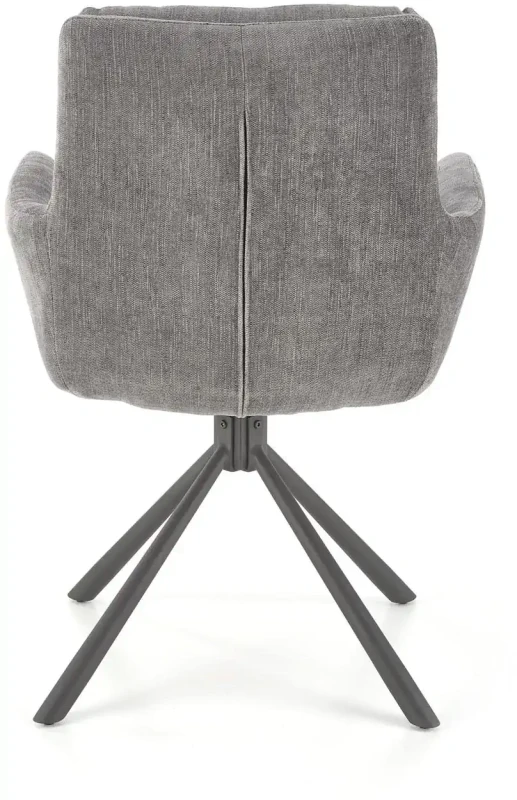 Krzesło K495 tapicerowane z obrotowym siedziskiem popielaty/czarny