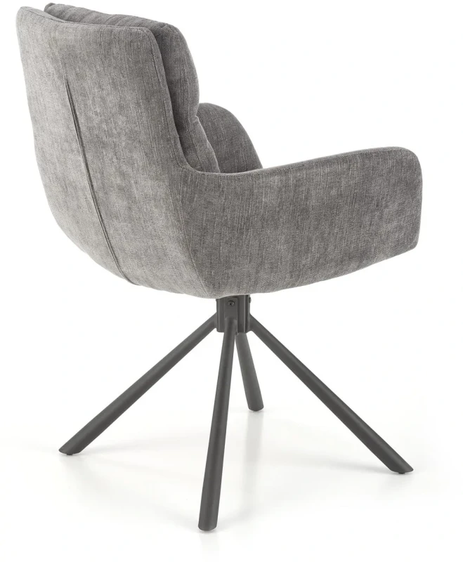 Krzesło K495 tapicerowane z obrotowym siedziskiem popielaty/czarny