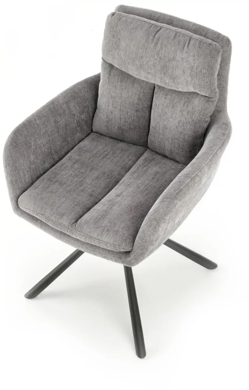 Krzesło K495 tapicerowane z obrotowym siedziskiem popielaty/czarny