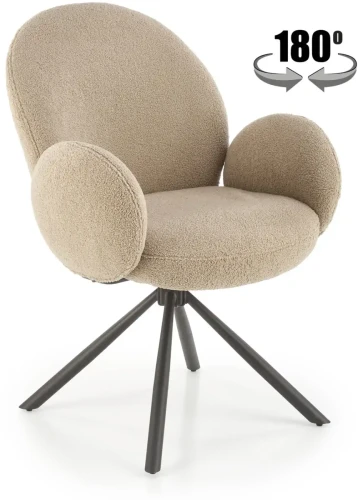 Krzesło obrotowe K498 kubełkowe nowoczesne do jadalni cappuccino 