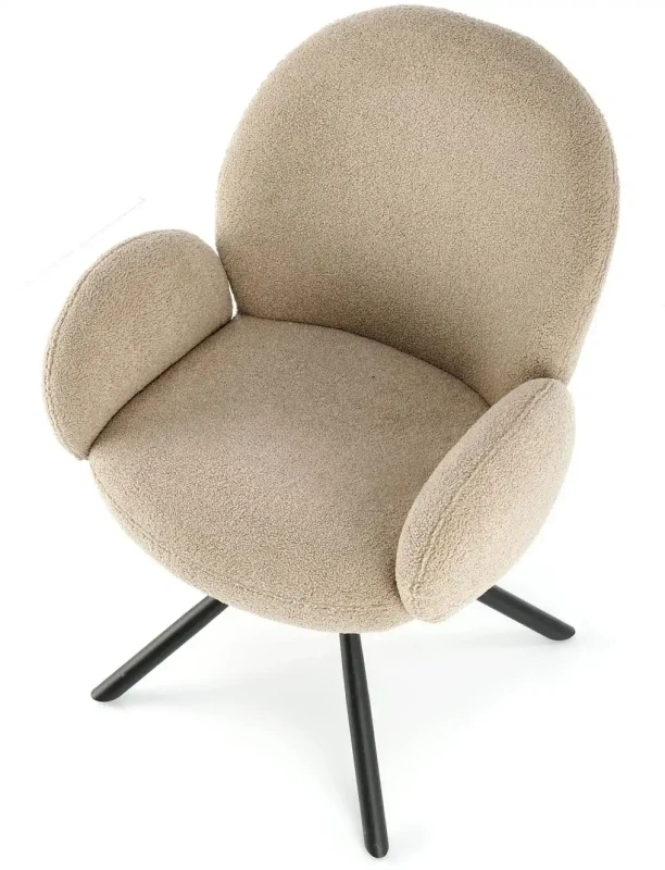 Krzesło obrotowe K498 kubełkowe nowoczesne do jadalni cappuccino