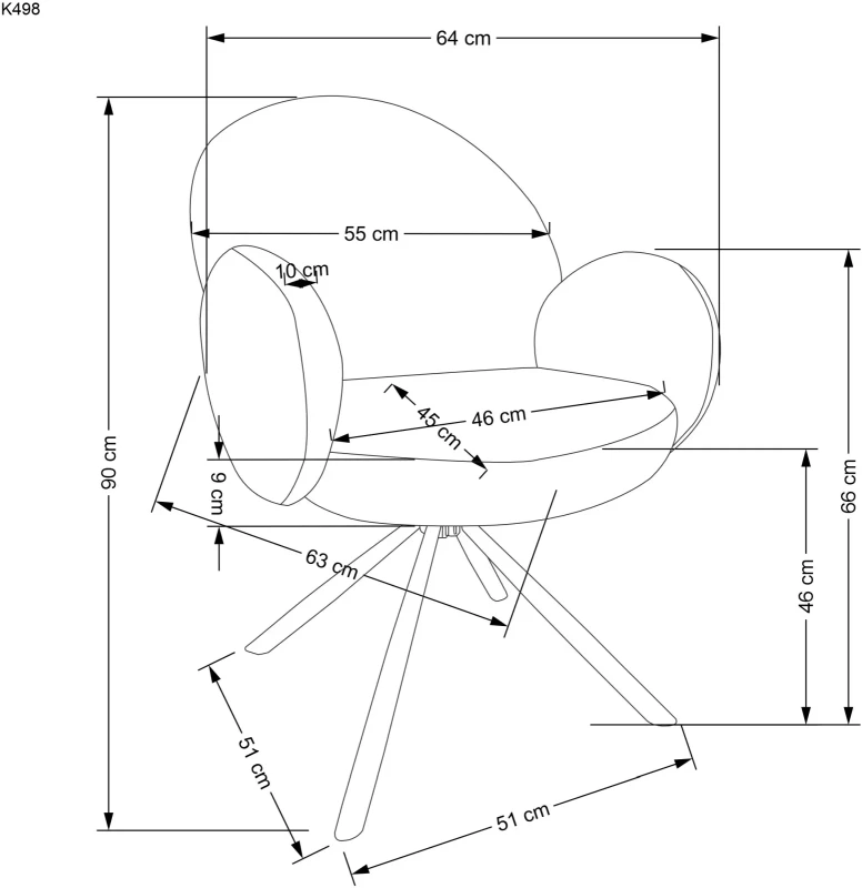 Krzesło obrotowe K498 kubełkowe nowoczesne do jadalni popielaty