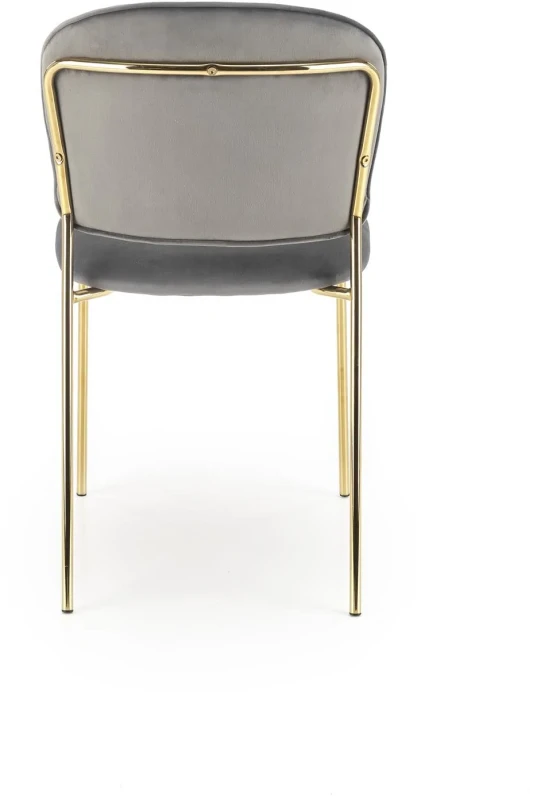 Krzesło K499 tapicerowane do jadalni popielaty/złoty