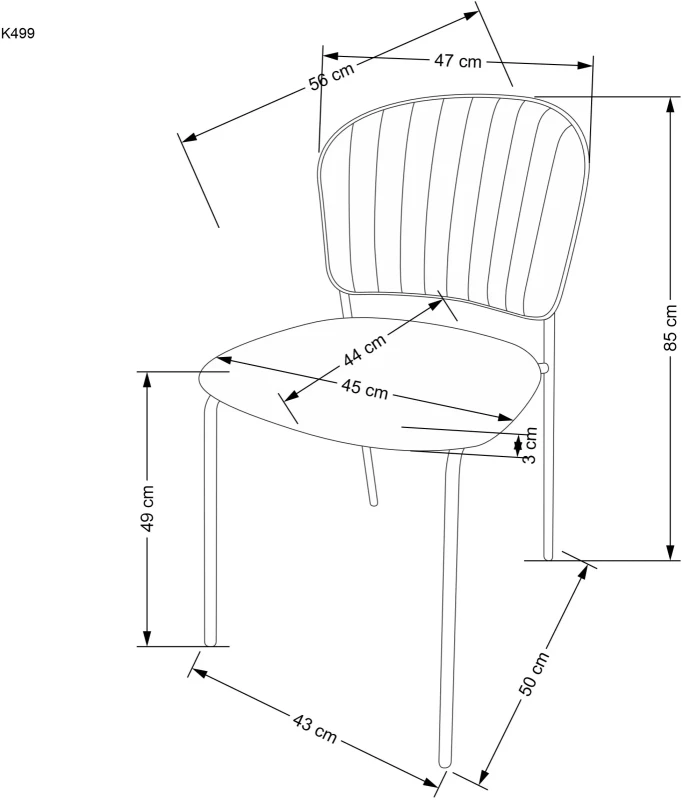 Krzesło K499 tapicerowane do jadalni popielaty/złoty