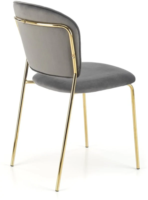 Krzesło K499 tapicerowane do jadalni popielaty/złoty