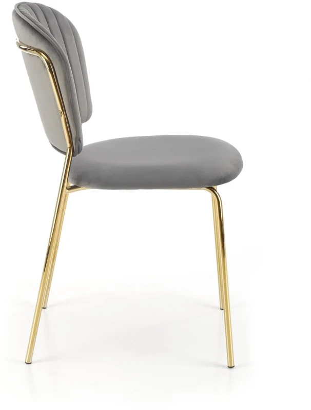 Krzesło K499 tapicerowane do jadalni popielaty/złoty