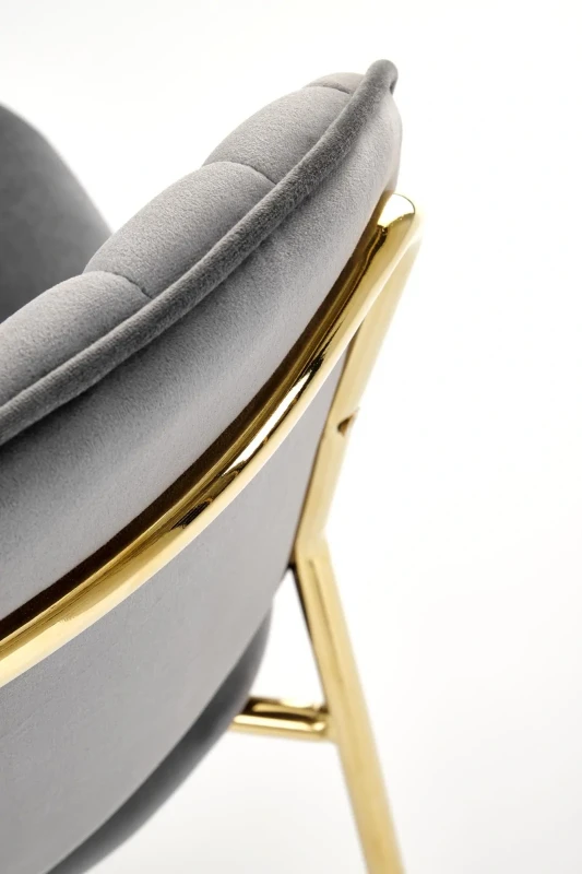 Krzesło K499 tapicerowane do jadalni popielaty/złoty
