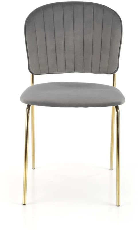 Krzesło K499 tapicerowane do jadalni popielaty/złoty