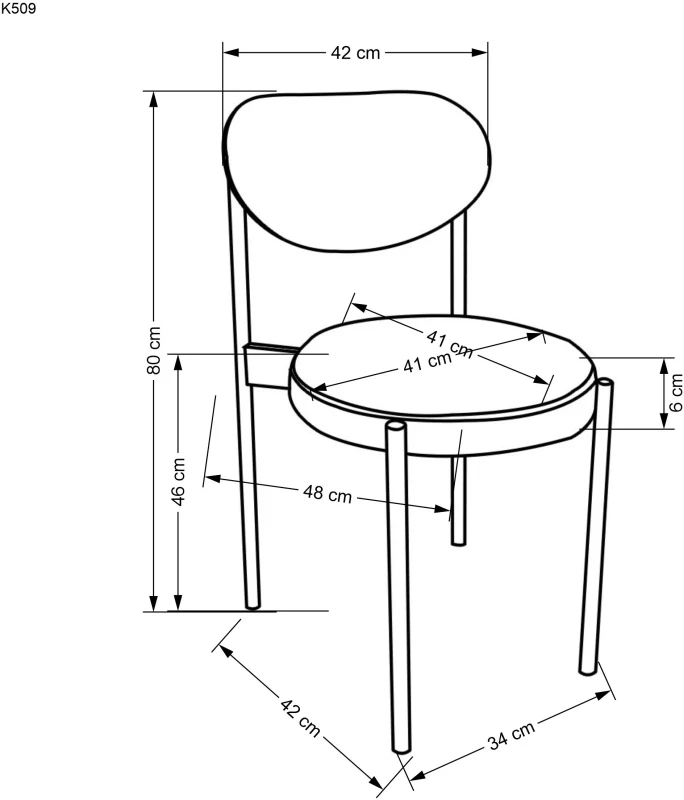 Krzesło K509 tapicerowane do jadalni popielaty/czarny