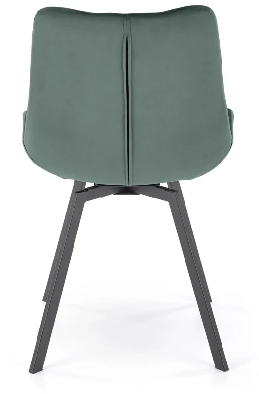 Krzesło K519 tapicerowane z obrotowym siedziskiem ciemny zielony/czarny
