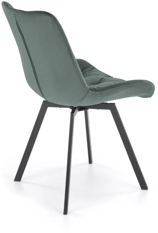 Krzesło K519 tapicerowane z obrotowym siedziskiem ciemny zielony/czarny