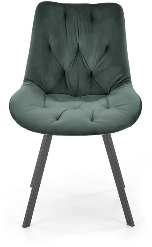 Krzesło K519 tapicerowane z obrotowym siedziskiem ciemny zielony/czarny