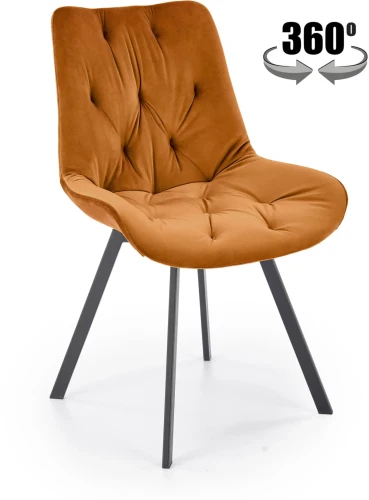 Krzesło K519 tapicerowane z obrotowym siedziskiem cynamonowy