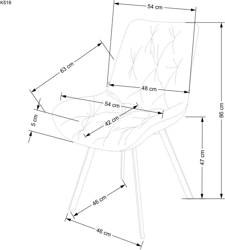 Krzesło K519 tapicerowane z obrotowym siedziskiem czarny