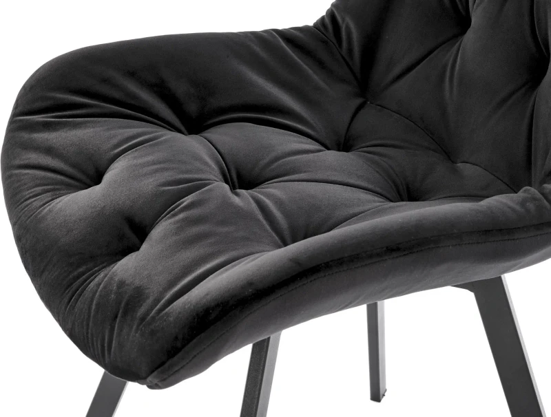 Krzesło K519 tapicerowane z obrotowym siedziskiem czarny