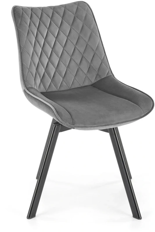 Krzesło K520 tapicerowane z obrotowym siedziskiem ciemny popiel / czarny