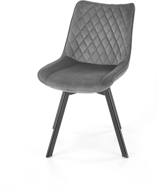 Krzesło K520 tapicerowane z obrotowym siedziskiem ciemny popiel / czarny