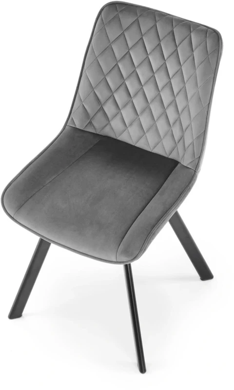 Krzesło K520 tapicerowane z obrotowym siedziskiem ciemny popiel / czarny