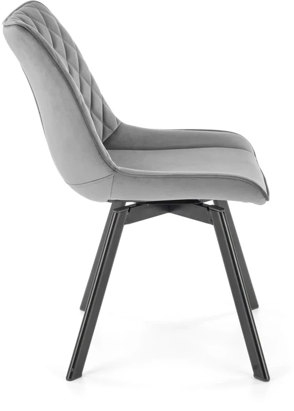 Krzesło K520 tapicerowane z obrotowym siedziskiem ciemny popiel / czarny