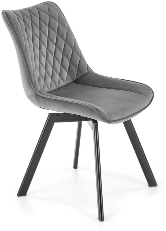 Krzesło K520 tapicerowane z obrotowym siedziskiem ciemny popiel / czarny