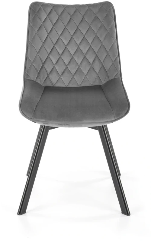 Krzesło K520 tapicerowane z obrotowym siedziskiem ciemny popiel / czarny